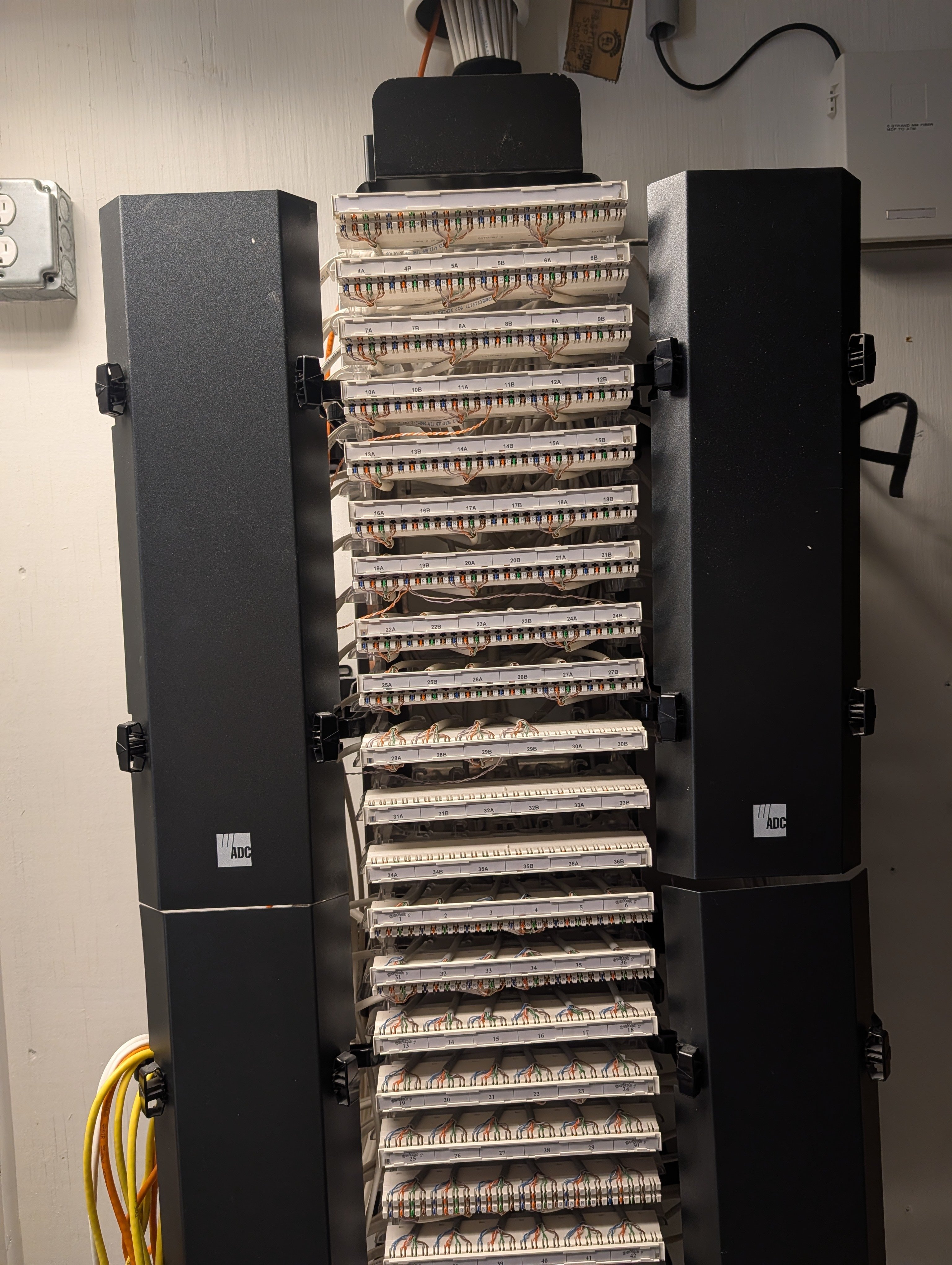 High-density ADC patch-panel infrastructure supporting LaneCert physical networking practice.